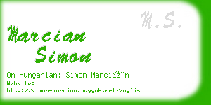marcian simon business card